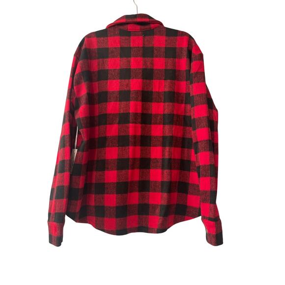 Simply Southern NWT Buffalo Check Red Black Shacket w/Pockets Women's Large - Picture 2 of 8